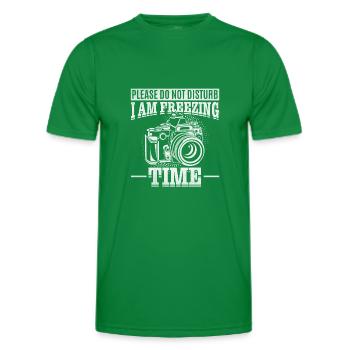 Bitte nicht stören Ich friere Zeitkamera-Fotograf - Männer Funktions-T-Shirt - Kelly Green - Vorne - AI Model Male 178 dark (178cm)