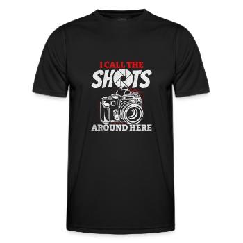Foto Ich nenne das Sagen hier - Lustiger Fotograf - Männer Funktions-T-Shirt - Schwarz - Vorne - AI Model Male 178 dark (178cm)