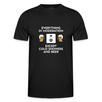 Ice bath - Men's Functional T-Shirt - black - Front - AI Model Male 178 dark (178cm)