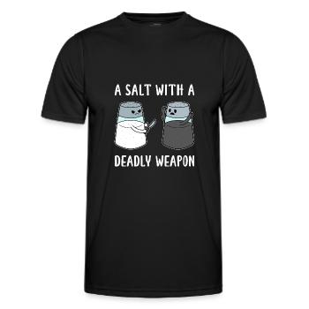 A Salt with a Deadly Weapon - Männer Funktions-T-Shirt - Schwarz - Vorne - AI Model Male 178 dark (178cm)