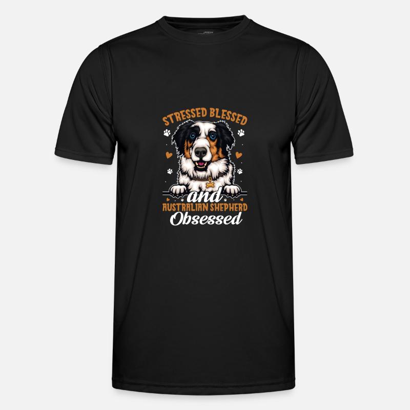 Blessed Australian Shepherd Possessed - Men's Functional T-Shirt - black
