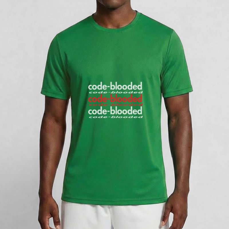 Code Blooded Programmer Coding Computer Science Männer Funktions-T-Shirt