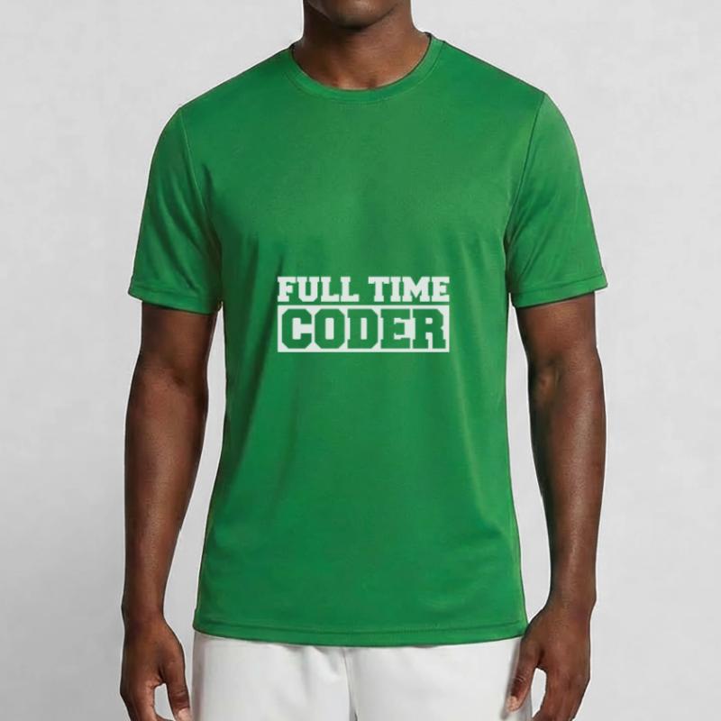 Full Timer Coder Programmer Humor Nerd Men's Functional T-Shirt