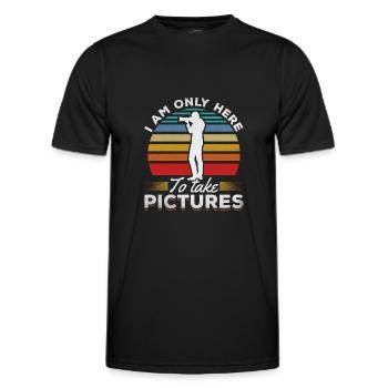 Photographie Je ne suis là que pour prendre des photos - T-shirt sport Homme - noir - Devant - AI Model Male 178 dark (178cm)