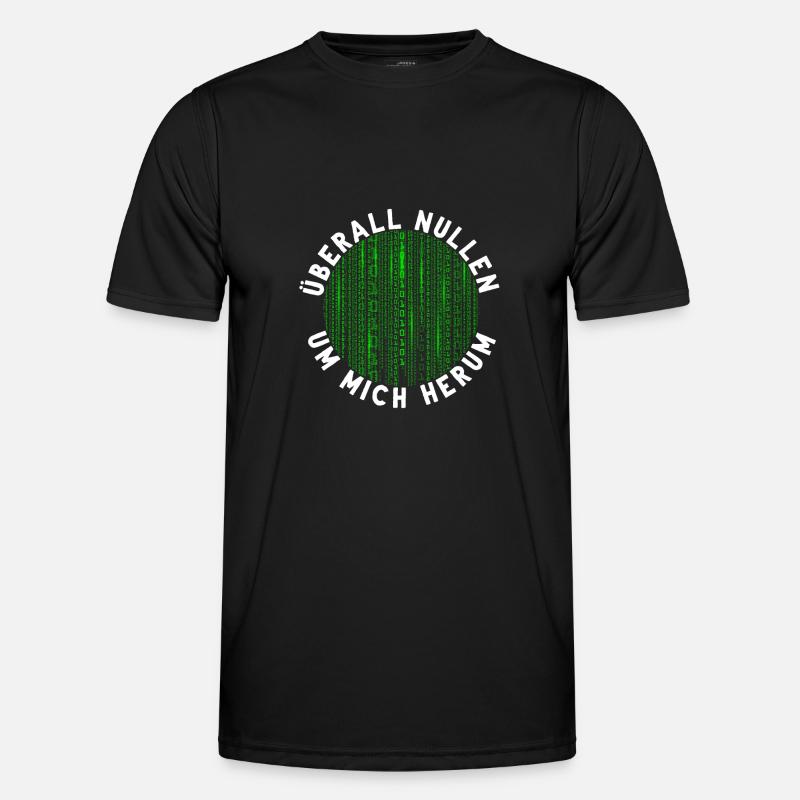 Überall Nullen Um Mich Herum Nerd Programmierer Männer Funktions-T-Shirt