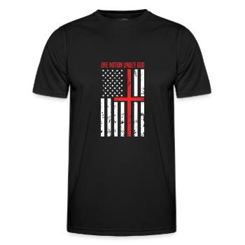 One Nation Under God - Männer Funktions-T-Shirt - Schwarz - Vorne - AI Model Male 178 dark (178cm)