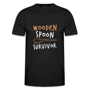 Wooden Spoon Survivor - Männer Funktions-T-Shirt - Schwarz - Vorne - AI Model Male 178 dark (178cm)