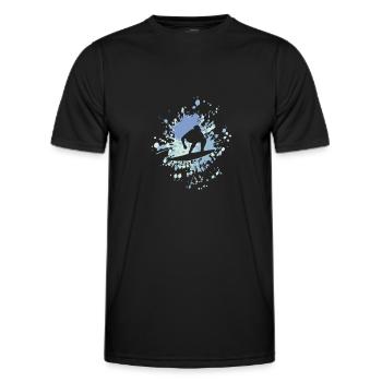 Bonne éclaboussure de couleur de surf - T-shirt sport Homme - noir - Devant - AI Model Male 178 dark (178cm)