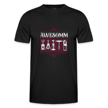 Sommelier Wine Drinking Tasting - Men's Functional T-Shirt - black - Front - AI Model Male 178 dark (178cm)