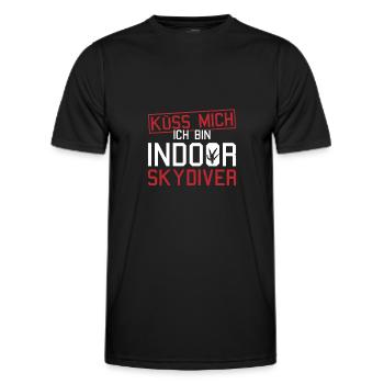 Indoor-Skydiving - Männer Funktions-T-Shirt - Schwarz - Vorne - AI Model Male 178 dark (178cm)