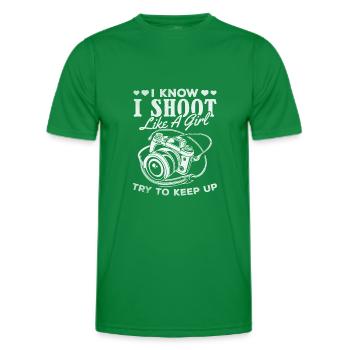 Je sais que je photographie comme une fille, - T-shirt sport Homme - vert - Devant - AI Model Male 178 dark (178cm)