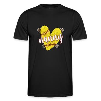 Nanny Grandma Of a Softball Player Softball Nanny - Men's Functional T-Shirt - black - Front - AI Model Male 178 dark (178cm)