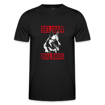 Belgian Malinois Hunde - Männer Funktions-T-Shirt - Schwarz - Vorne - AI Model Male 178 dark (178cm)