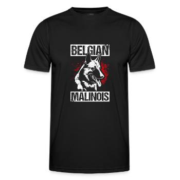 Belgian Malinois Hunde - Männer Funktions-T-Shirt - Schwarz - Vorne - AI Model Male 178 dark (178cm)