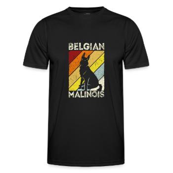 Belgian Malinois Hunde - Männer Funktions-T-Shirt - Schwarz - Vorne - AI Model Male 178 dark (178cm)