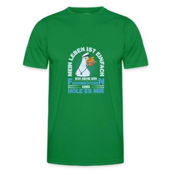 Fischbrötchen Möwe Norddeutsch - Männer Funktions-T-Shirt - Kelly Green - Vorne - AI Model Male 178 dark (178cm)