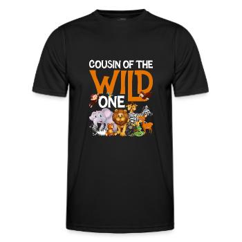 Safari Wildlife Afrika die großen 5 Zoologie - Männer Funktions-T-Shirt - Schwarz - Vorne - AI Model Male 178 dark (178cm)