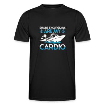 Shore Excursions Are My Cardio Cruise - Men's Functional T-Shirt - black - Front - AI Model Male 178 dark (178cm)