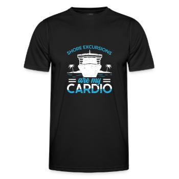 Shore Excursions Are My Cardio Cruise - Men's Functional T-Shirt - black - Front - AI Model Male 178 dark (178cm)