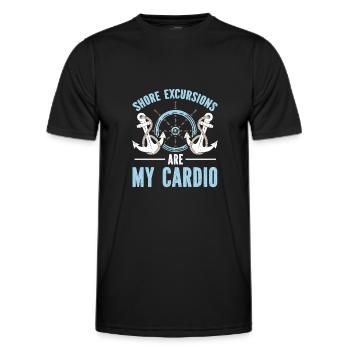 Shore Excursions Are My Cardio Cruise - Men's Functional T-Shirt - black - Front - AI Model Male 178 dark (178cm)