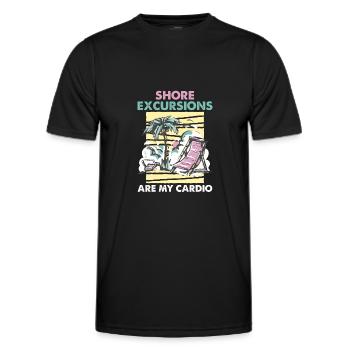 Shore Excursions Are My Cardio Cruise - Men's Functional T-Shirt - black - Front - AI Model Male 178 dark (178cm)