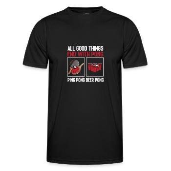Pong Ping Pong Beer Pong Lover design Sport - Männer Funktions-T-Shirt - Schwarz - Vorne - AI Model Male 178 dark (178cm)