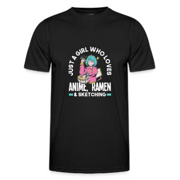 Funny Anime Gift - Men's Functional T-Shirt - black - Front - AI Model Male 178 dark (178cm)