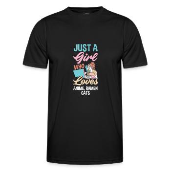 Funny Anime Gift - Men's Functional T-Shirt - black - Front - AI Model Male 178 dark (178cm)