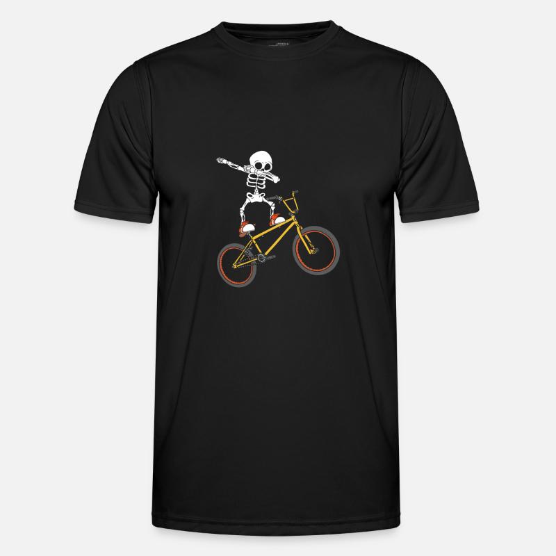 Dabbing Skeleton BMX - Men's Functional T-Shirt - black