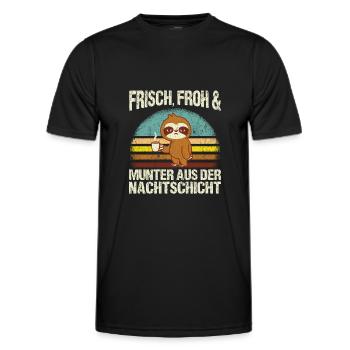 Pfleger Nachtschicht Krankenpfleger Altenpfleger P - Männer Funktions-T-Shirt - Schwarz - Vorne - AI Model Male 178 dark (178cm)