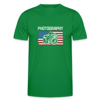 Photography US Flag Photography Lovers - Men's Functional T-Shirt - kelly green - Front - AI Model Male 178 dark (178cm)