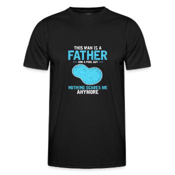 Pool Guy Design pour PoolBoy et Pool Cleaner - T-shirt sport Homme - noir - Devant - AI Model Male 178 dark (178cm)