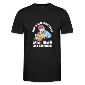 Funny Anime Gift - Men's Functional T-Shirt - black - Front - AI Model Male 178 dark (178cm)