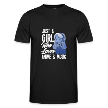 Funny Anime Gift - Men's Functional T-Shirt - black - Front - AI Model Male 178 dark (178cm)