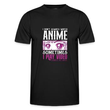 Funny Anime Gift - Men's Functional T-Shirt - black - Front - AI Model Male 178 dark (178cm)