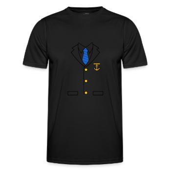 Yacht Captain Costume - Männer Funktions-T-Shirt - Schwarz - Vorne - AI Model Male 178 dark (178cm)