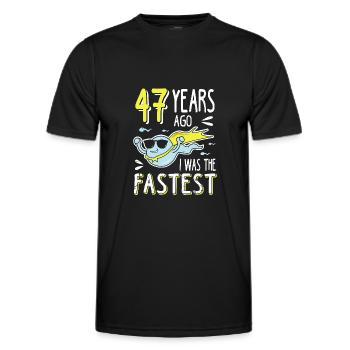 47 Years Ago I Was The Fastest 47. Geburtstag - Männer Funktions-T-Shirt - Schwarz - Vorne - AI Model Male 178 dark (178cm)