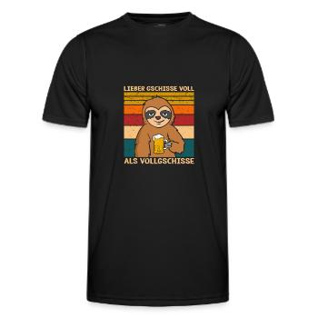 Lieber Gschisse Voll Als Vollgschisse Bier - Männer Funktions-T-Shirt - Schwarz - Vorne - AI Model Male 178 dark (178cm)