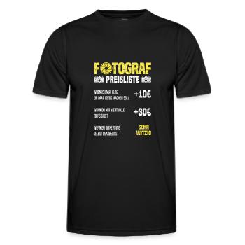 Fotograf Preisliste Fotografen Kamera Fotograf - Männer Funktions-T-Shirt - Schwarz - Vorne - AI Model Male 178 dark (178cm)