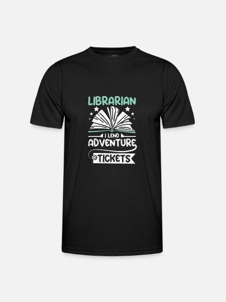 Librarian I lend adventure tickets - Men's Functional T-Shirt - black