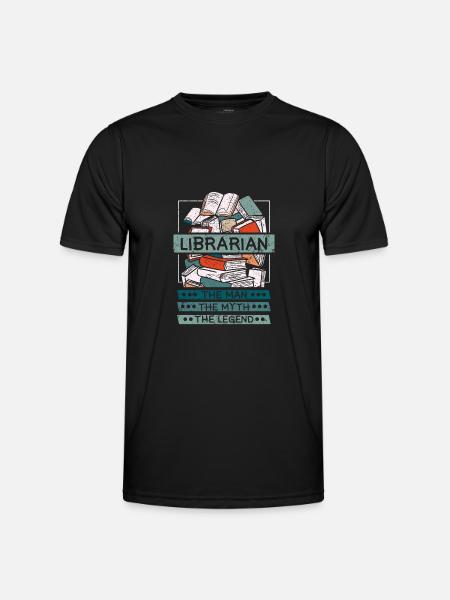 Librarian man myth legend - Men's Functional T-Shirt - black