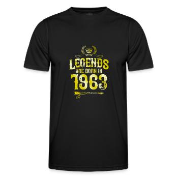 1963 legends born in - Men's Functional T-Shirt - black - Front - AI Model Male 178 dark (178cm)