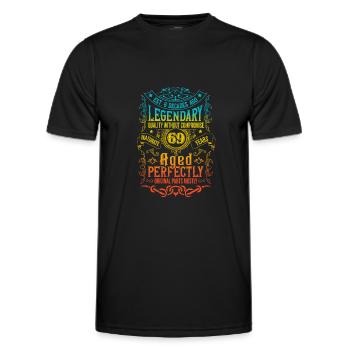Vintage Legendary - Aged perfectly 69th birthday - Men's Functional T-Shirt - black - Front - AI Model Male 178 dark (178cm)