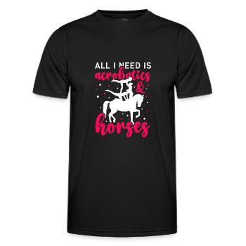 Voûter Tout ce dont j’ai besoin, c’est d’acrobaties et de chevaux - T-shirt sport Homme - noir - Devant - AI Model Male 178 dark (178cm)