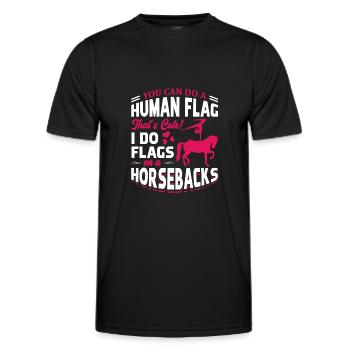 Voûter je fais des drapeaux à cheval - T-shirt sport Homme - noir - Devant - AI Model Male 178 dark (178cm)