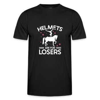 Les casques de voûte sont pour les perdants - T-shirt sport Homme - noir - Devant - AI Model Male 178 dark (178cm)
