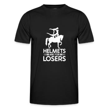 Les casques de voûte sont pour les perdants - T-shirt sport Homme - noir - Devant - AI Model Male 178 dark (178cm)