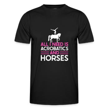 Voûter Tout ce dont j’ai besoin, c’est d’acrobaties et de chevaux - T-shirt sport Homme - noir - Devant - AI Model Male 178 dark (178cm)
