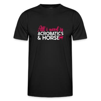Voûter Tout ce dont j’ai besoin, c’est d’acrobaties et de chevaux - T-shirt sport Homme - noir - Devant - AI Model Male 178 dark (178cm)