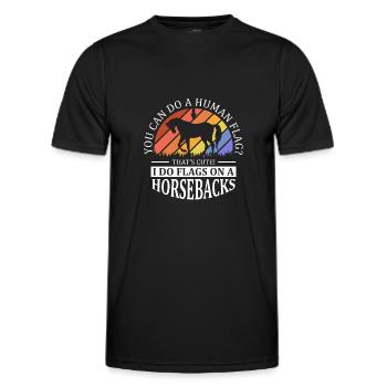 Voûter je fais des drapeaux à cheval - T-shirt sport Homme - noir - Devant - AI Model Male 178 dark (178cm)